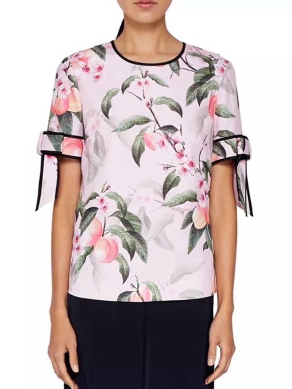 Ted Baker Cathe Peach Blossom Bow Sleeve Blouse